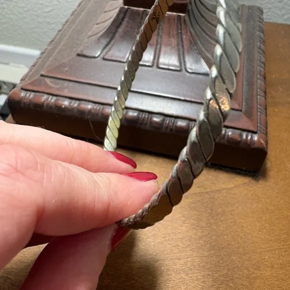 Sterling Silver Bangle Bracelet Set of 3 - Picture 3 of 7